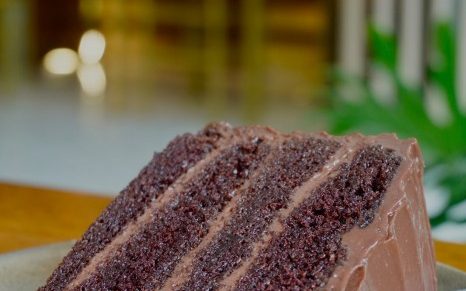 Fatia do Matilda Cake, bolo de chocolate com creme de Nutella